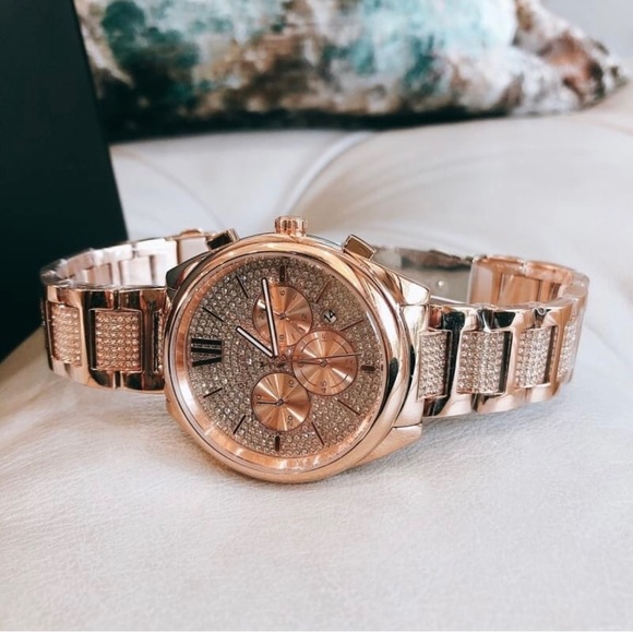 Michael Kors Janelle PaveRhinestoneRoseGold Watch main image 7
